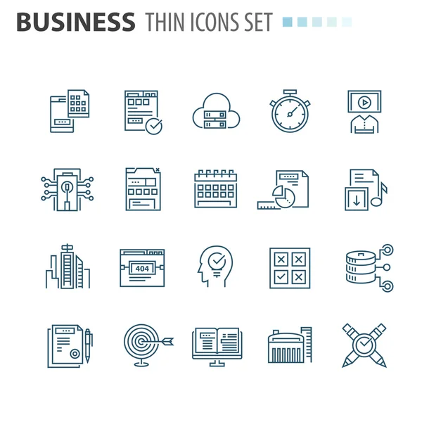 Thin line flat isolated business icons set — Stock Vector