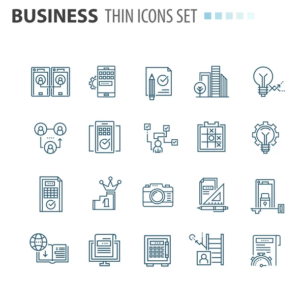 Thin line flat isolated business icons set — Stock Vector