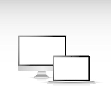 Aygıt mockup şablonu. Office iş illüstrasyon