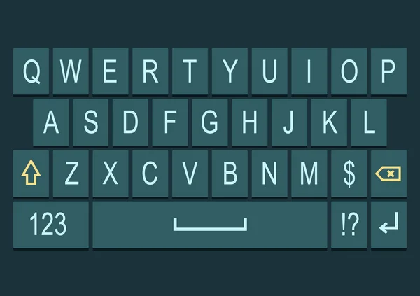 Клавіатура смартфона темний вектор з дизайном алфавіту — стоковий вектор