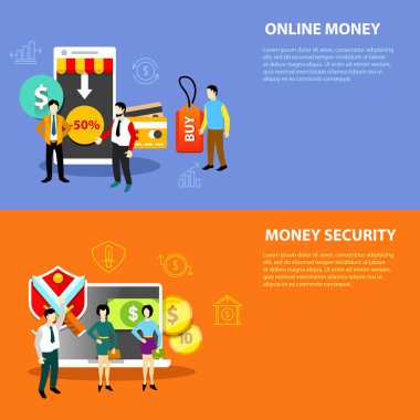 İnsanlar ve simgeler ile düz tasarım afiş