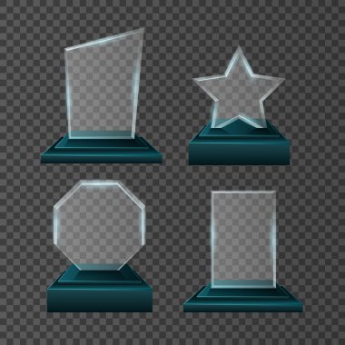 Boş bardak kupa Ödülleri vektör set tasarımı.
