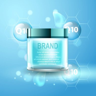 Doğal elemanları ile vektör gerçekçi Kozmetik Şişeler.