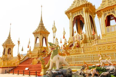 Bangkok, Tayland - 4 Kasım 2017; Güzel Altın Kral Bhumibol Adulyadej için Kraliyet Krematoryumu, Kasım 04, 2017