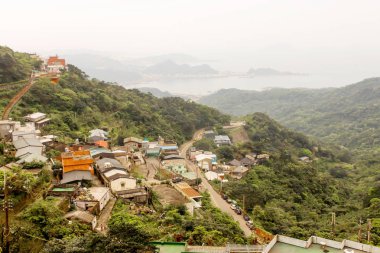 Jiufen köyü hillside binalar Tayvan peyzaj
