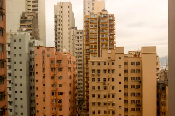 Arrangement orange building Rooftops of the buildings in hong ko