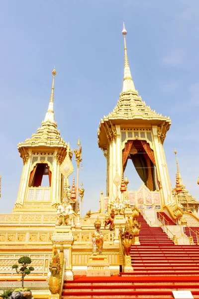 Bangkok Thailand November 2017 Beautiful Gold View Royal Crematorium Late — стокове фото