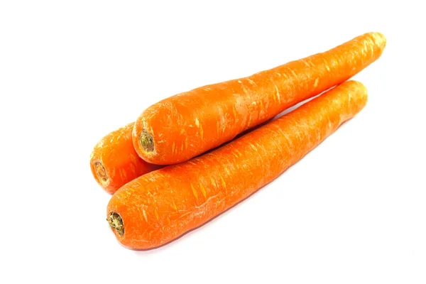 Grupo de laranja Cenoura vegetal sobre fundo branco — Fotografia de Stock