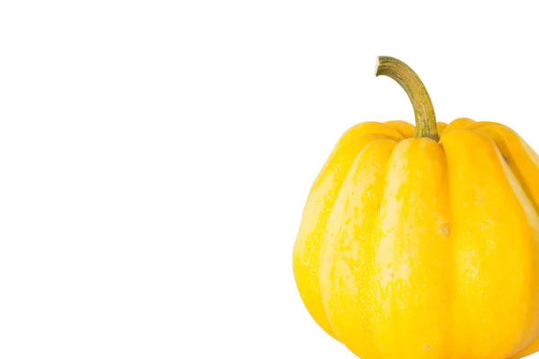 Połowa małych pumpkin żółty na białym tle — Zdjęcie stockowe