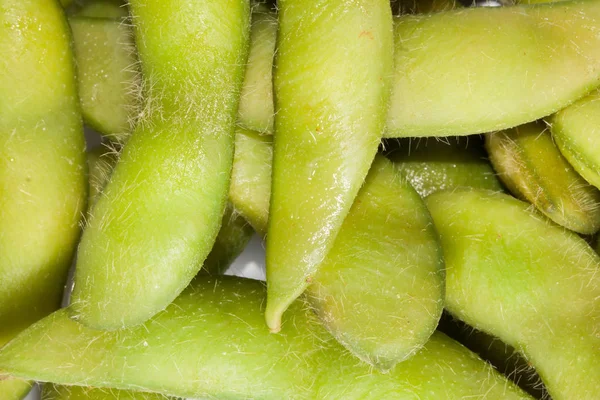 Macro green Japanese soybean background texture — Stock Photo, Image