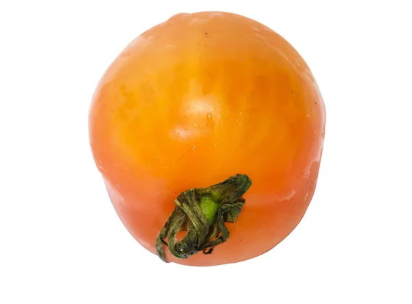 Einzelne frische orangefarbene Tomate isoliert auf weiß — Stockfoto