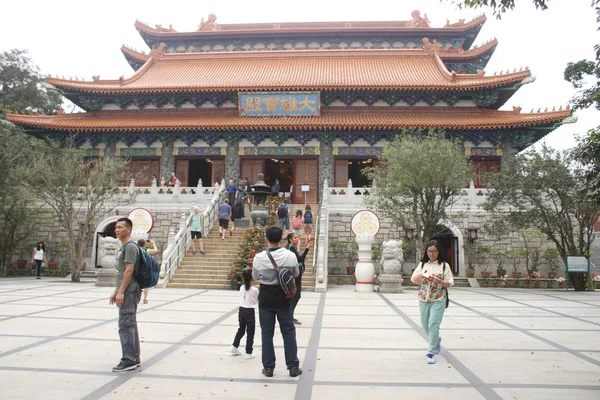 Nongping, Hongkong - 29 maart 2019 Close-up van Po Lin Monasterys — Stockfoto