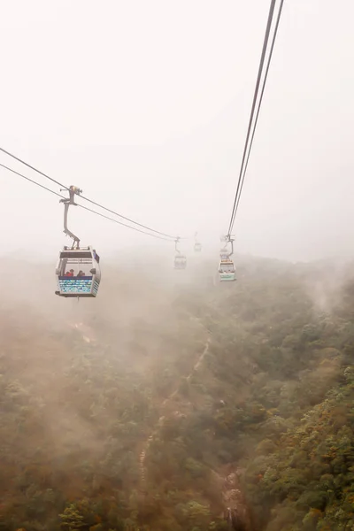 Landschaften Der Ansicht Seilbahn Nong Ping Mit Smog — Stockfoto