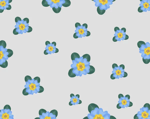 Sömlös Blommigt Blå Mönster Backgroung Illustration — Stockfoto