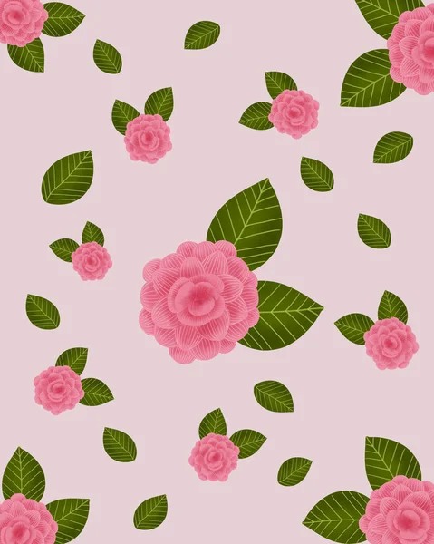 Hand Draw Wallpaper Pink Flower Illustration — Stock Photo, Image
