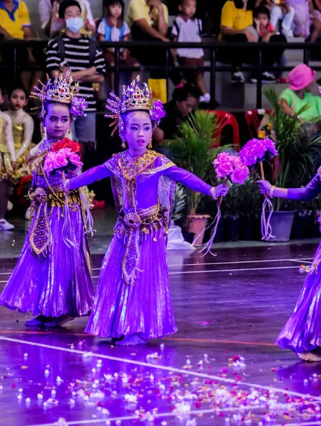 Thailand Thailand Junho 2019 Dois Dança Tailandesa Infantil Junho 2019 — Fotografia de Stock