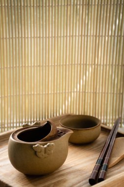 Çay seremonisi. Geleneksel Asya çayı.