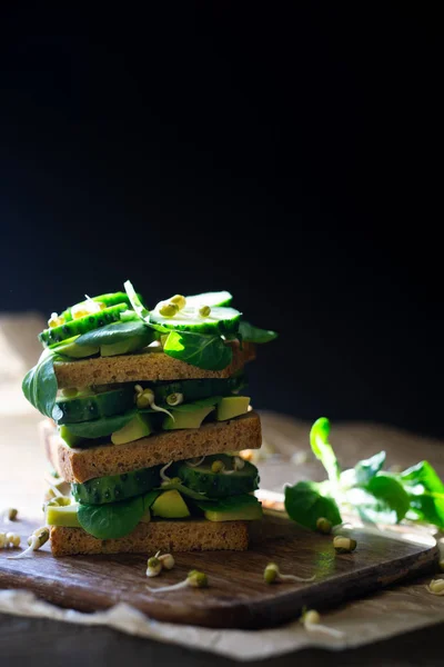 Vejetaryen piknik menüsünde taze sebze ve avokado.