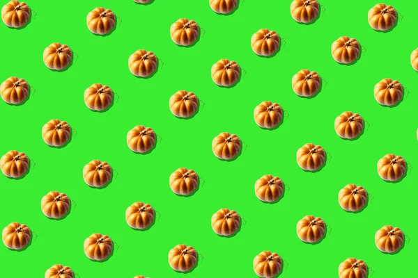 Seamless Pattern Green Pumpkin Halloween Post Card Background Menu Design — Stock Photo, Image