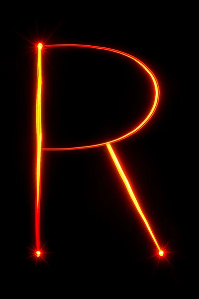 红光绘画字母 R — 图库照片