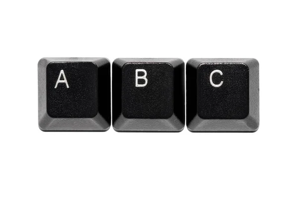 Letras de teclado de computador preto a b c — Fotografia de Stock