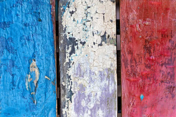 Blau weiße und rote strukturierte Planken — Stockfoto