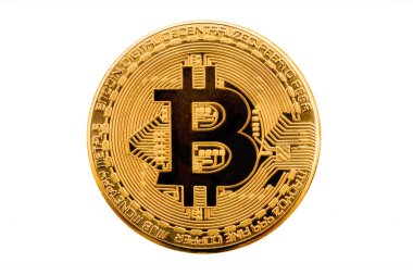 Kripto Döviz Alım bitcoin altın temsil beyaz arka plan üzerinde