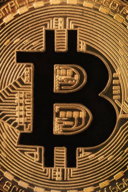 bitcoin sembolü Altın temsil makro görünümü kapatın