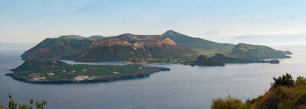 Panoramablick Auf Schwefel Vulkan Äolischen Insel Italien — Stockfoto