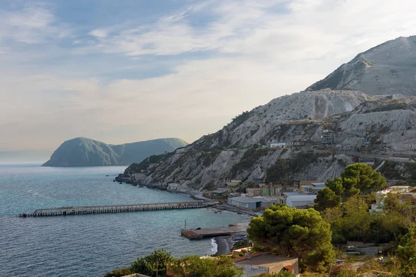 Alte Bimssteinbrüche Auf Monte Pilato Lipari Äolische Insel Italien — Stockfoto