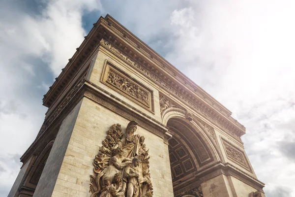 Famoso Arc Triomphe Arco Victoria Monumento Francés París Francia — Foto de Stock