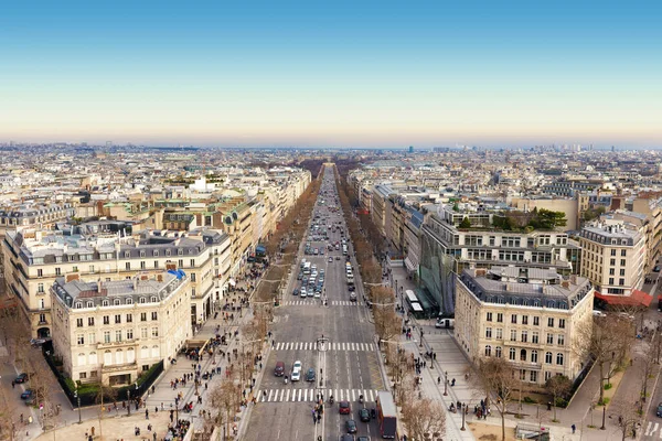 Vista Aérea Avenida Champs Elysees París Francia — Foto de Stock