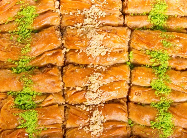 Pişmiş Türk baklava yakın çekim — Stok fotoğraf