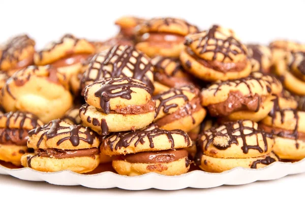 Çikolatalı krema dolgulu kurabiye — Stok fotoğraf