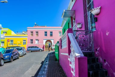 Bo-Kaap Cape Town Sou cape malay kolonisinde renkli sokaklarında