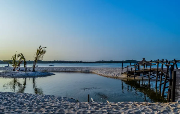 Schöner Unberührter Und Türkisfarbener Strand Von Maputo Bei Bilene Mit — Stockfoto