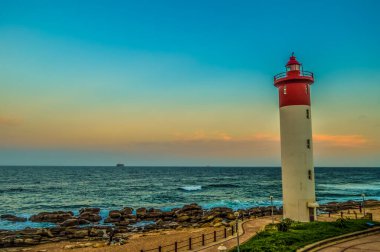 Umhlanga Deniz Feneri Durban kuzey Kzn Güney Afrika worl'd ikonik deniz fenerleri biri