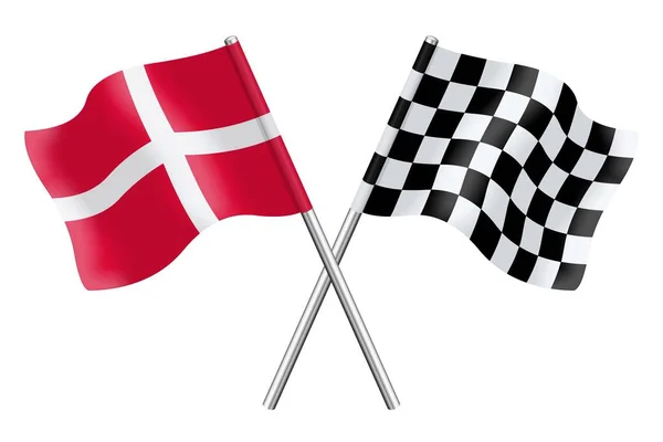 Flagi Danii Kratkę Izolowane Białym Tle — Zdjęcie stockowe