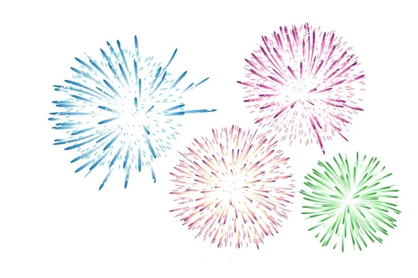 Farbenfrohes Feuerwerk Auf Weißem Hintergrund Illustrationsdesign — Stockfoto