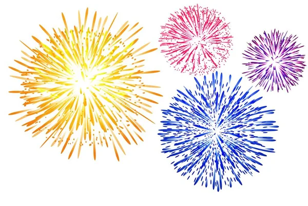 Explosión Del Gráfico Fireworks Aislado Sobre Fondo Blanco —  Fotos de Stock