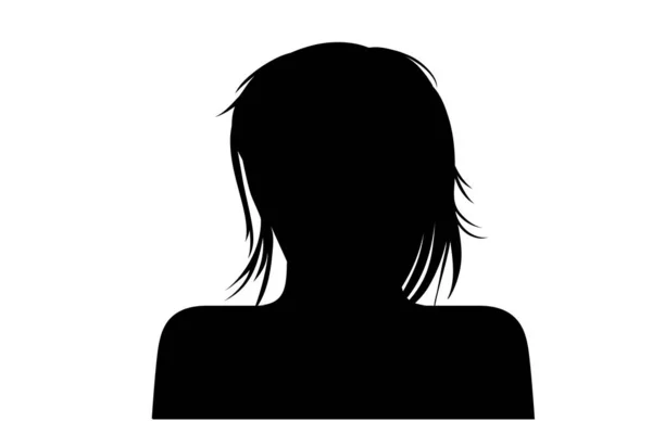 Silhouet Van Vrouw Met Lang Haar Wit — Stockfoto