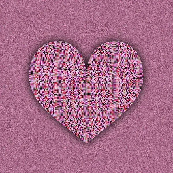 Pembe Arka Plandaki Kalplerden Yapılmış Kalp Illüstrasyon Tasarımı — Stok fotoğraf