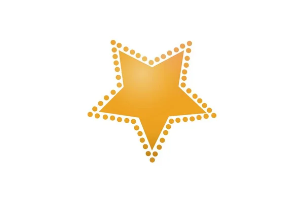 Arany Csillag Ikon Fehér Design Stílus — Stock Fotó