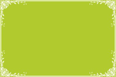 Yeşil arkaplanda çiçek çerçevesi - illüstrasyon tasarımı