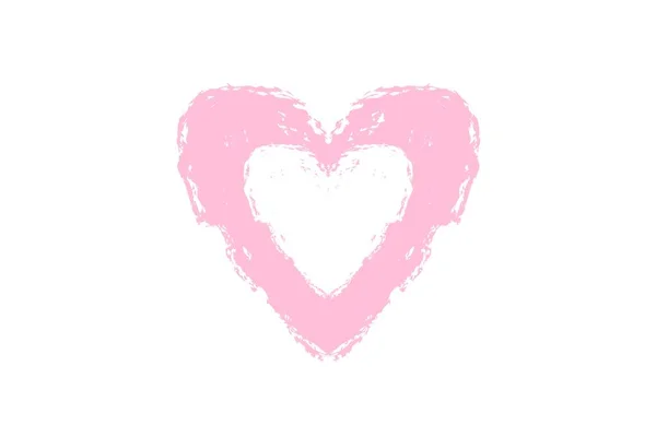 Forma Cuore Rosa Isolato Sfondo Bianco Disegno Illustrazione — Foto Stock