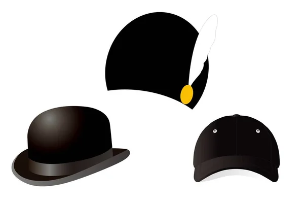 白色的黑色帽子 图解设计 — 图库照片