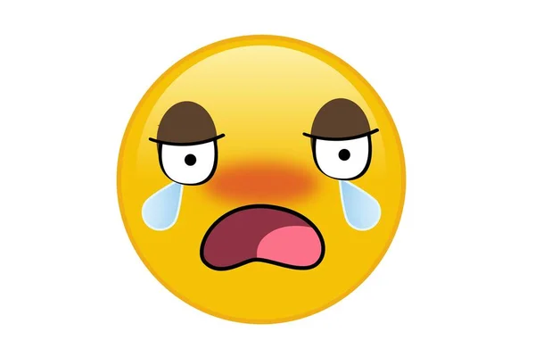 Emoji Płacze Płaska Konstrukcja Styl Ilustracja — Zdjęcie stockowe