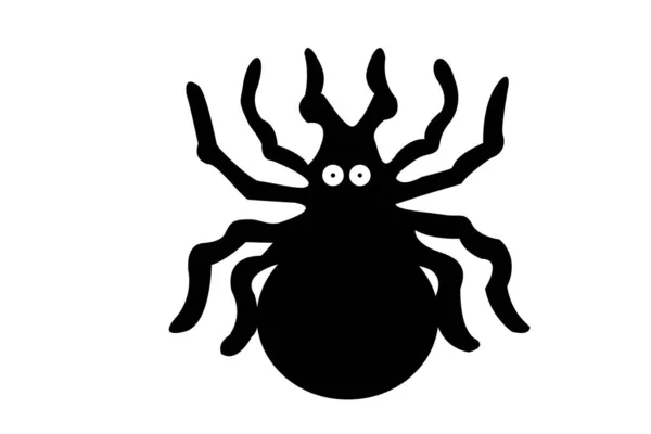 Black Spider Isolated White Background Illustration — Stock Photo, Image