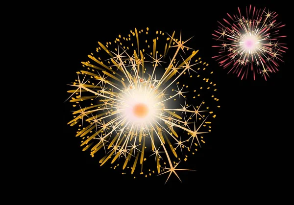 Feuerwerk Himmel Bei Dunkelheit Illustrationsdesign — Stockfoto