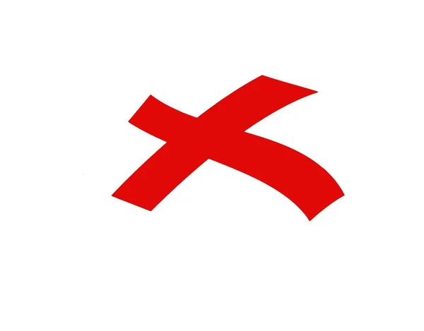 Icono Rojo Cruzado Aislado Sobre Fondo Blanco Símbolo Botón Para —  Fotos de Stock